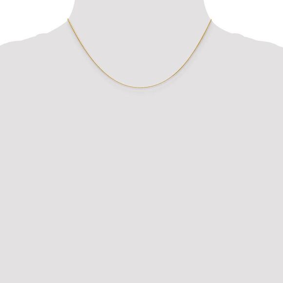 0.7mm 14k Yellow Gold Solid Parisian Wheat Chain Necklace, 16 Inch - Picture 2 of 8